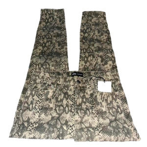 𝅺ZARA TRAFALLIC COLLECTION GRAY SNAKE PRINT  HIGH RISE SKINNY JEANS